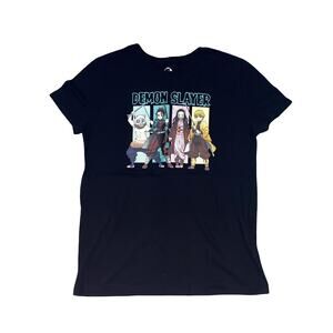 Demon Slayer Anime Character Group Black T-Shirt Size M